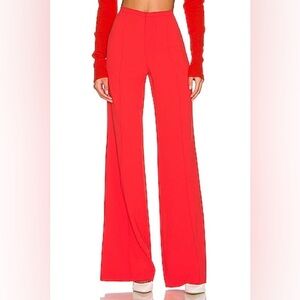 NWT Alice + Olivia Dylan High Waisted Slim Pant in Bright Poppy, Size 0